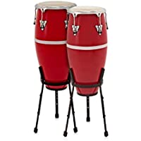 Fibreglass Conga Drums 10&quot- + 11&quot- Set with Stands by Gear4music